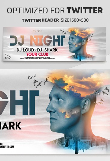 White Exclusive DJ Night Twitter Premium Social Media Template PSD | by ...