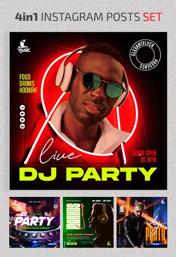 DJ Party Instagram Post: DJ-Party Instagram-Beitrag - Post