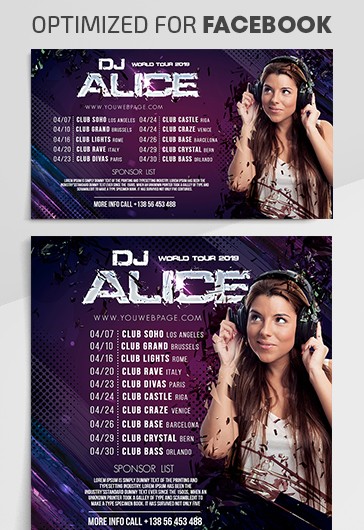 Purple Creative DJ World Tour Premium Social Media Template PSD | by ...