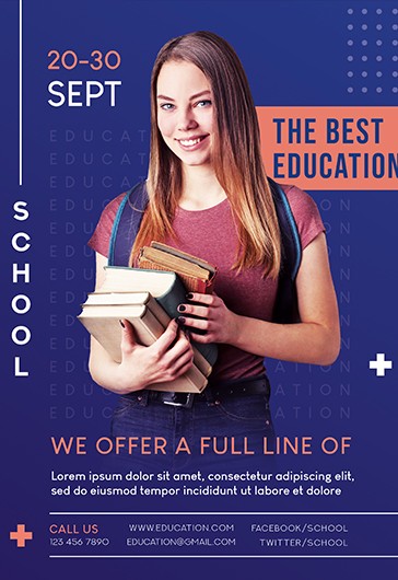 Education Flyer - Blue