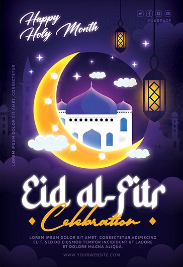 Eid Al-Fitr - Premium PSD Poster Template - 10032484 | by ElegantFlyer