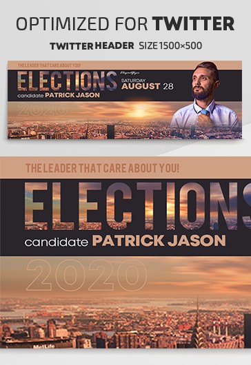 Elections - Free Twitter Header PSD Template - 10027616 | by ElegantFlyer