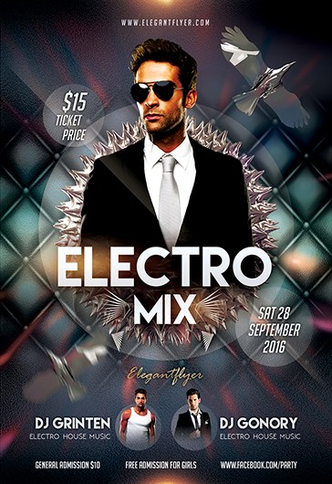 Black Creative Electro Mix Premium Flyer Template PSD | by Elegantflyer