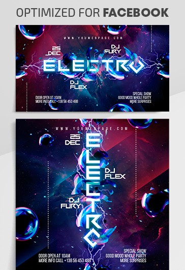 Blue Modern Electro Party Facebook Free Social Media Template PSD | by ...
