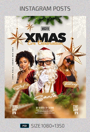 Post de Instagram elegante para la celebración de Nochebuena