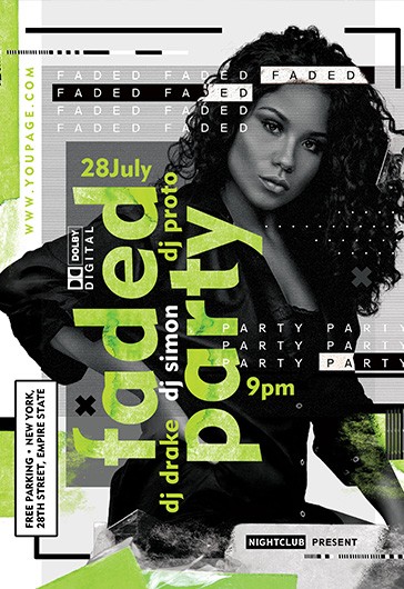 Faded Party Flyer