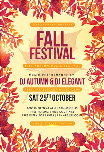 Yellow Exclusive Fall Festival Premium Flyer Template PSD | by Elegantflyer