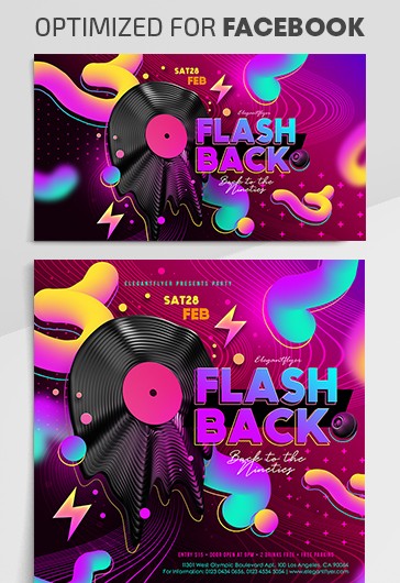 Pink Colorful Flash Back Premium Social Media Template PSD | by ...