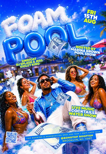 Flyer da Festa na Piscina de Espuma