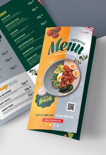 Food Menu Tri-Fold Brochure
