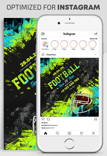 Jogo de Futebol - Modelo de Histórias do Instagram Grátis em PSD + Modelos  de Publicação - 10027603