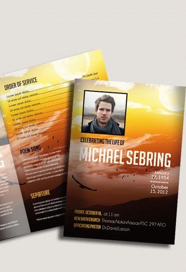 Black Creative Michel Funeral Home Free Brochure Template PSD | by ...