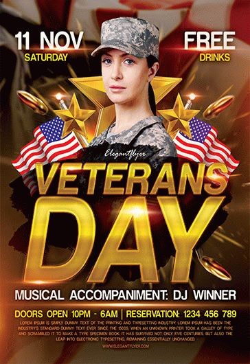 Free Veterans Day Flyer Template - 10020115