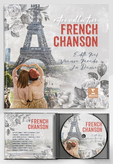 White Floral & Plants French Chanson CD Cover Premium CD Album Cover ...