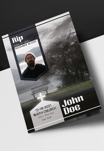 Trauerprogramm - Bi-Fold Broschüre