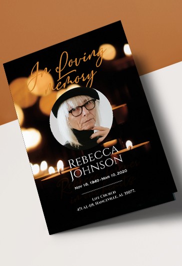 Programme funéraire Brochure pliée en deux