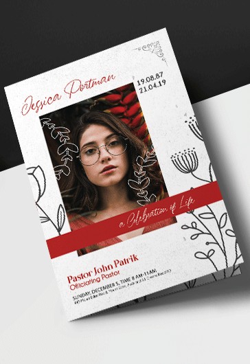 Brochure funéraire à volet.