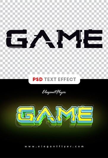 Free PSD  Funny game text effect