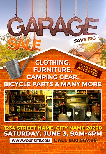 Orange Creative Garage Sale Flyer Premium Flyer Template PSD | by ...