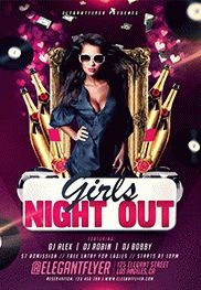 Pink Luxury Girls Night Out Premium Flyer Template PSD | by Elegantflyer