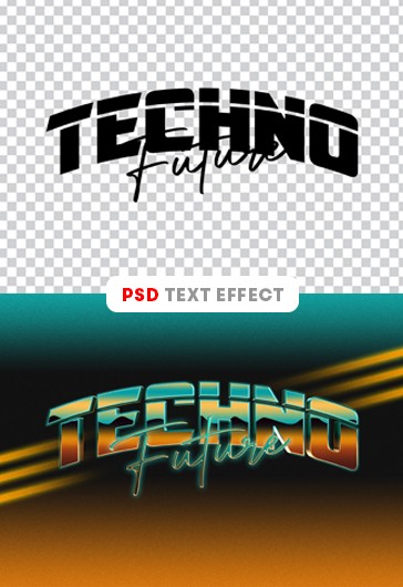 Techno Future Text Effects - Chrome
