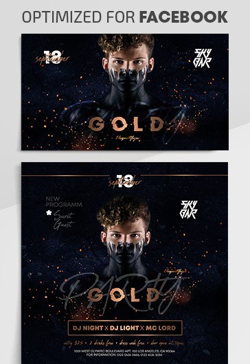 Black Luxury Gold Party Facebook Premium Social Media Template PSD | by ...