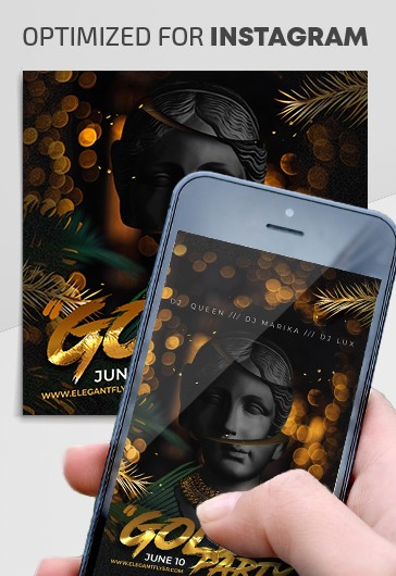Black and Gold Aesthetic Gold Party Instagram Premium Social Media ...