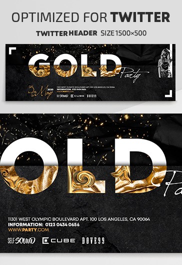 Black Luxury Gold Party Invitation Twitter Premium Social Media ...