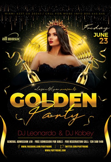 Golden Party Flyer - Black