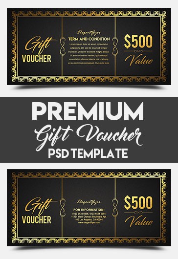 Golden - Premium Gift Certificate PSD Template - 10020402 | by ElegantFlyer