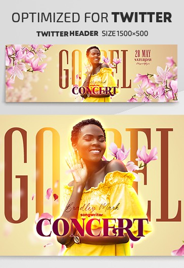 Yellow Floral & Plants Gospel Concert Twitter Premium Social Media ...