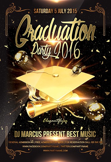Graduation Party Invite - Gold