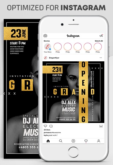 Grand Opening - Instagram Stories Template In Psd + Post Templates 