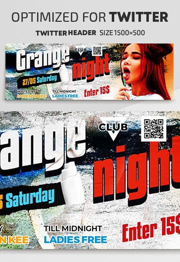 Grunge Night - Free Twitter Header PSD Template - 10029841 | by ...