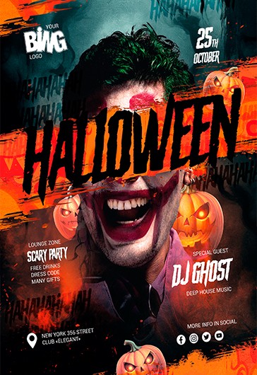 Joker de Halloween - Invitación de Halloween