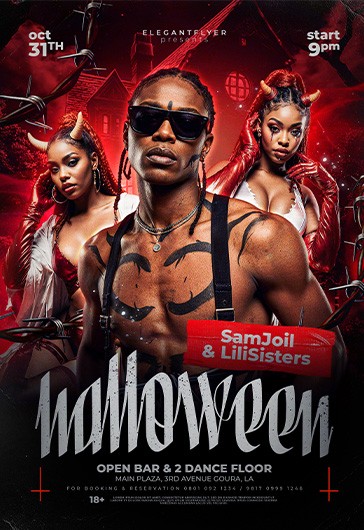 Red Dark Halloween Night Club Free Flyer Template PSD by Elegantflyer Red Dark Halloween Night Club Free Flyer Template PSD by Elegantflyer