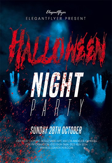 Black Dark Spooky Halloween Premium Flyer Template PSD | by Elegantflyer