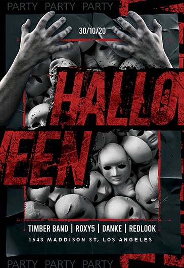 Black Dark Halloween Premium Flyer Template PSD | by Elegantflyer