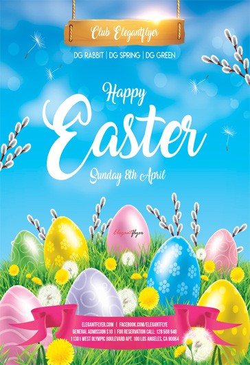 Blue Creative Happy Easter Premium Flyer Template PSD | by Elegantflyer