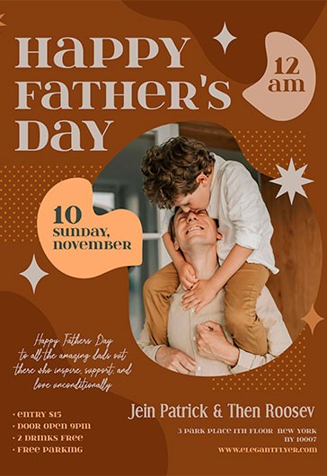 Brown Creative Happy Fathers Day Premium Flyer Template Psd By