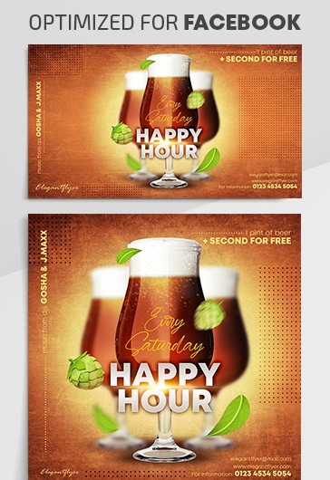 Happy Hour - Free Facebook Cover Template in PSD + Post + Event cover ...