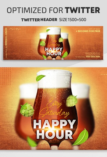 Happy Hour - Free Twitter Header PSD Template - 10027880 | by ElegantFlyer