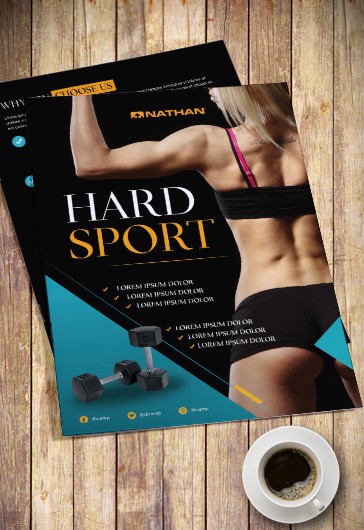 Hard Sport – Kostenlose Broschüre PSD Vorlage