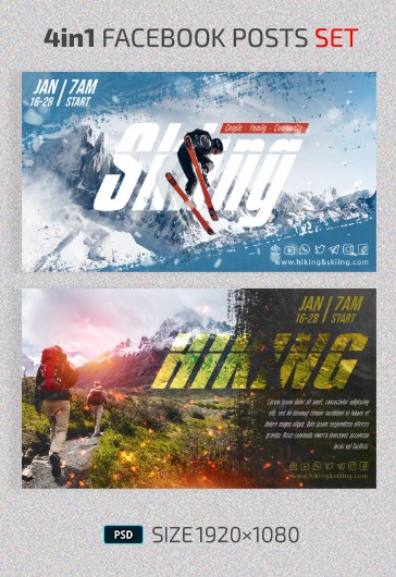 Wandern und Skifahren auf Facebook