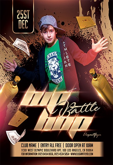 Gold Luxury Hip Hop Battle Premium Flyer Template PSD | by Elegantflyer