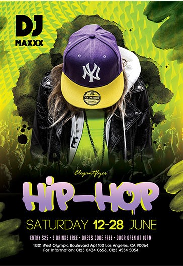 1000+ Free Hip Hop Flyer Templates (PSD) - By ElegantFlyer