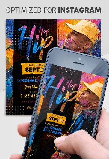 Multicolor Abstract Hip-Hop Instagram Free Social Media Template PSD ...