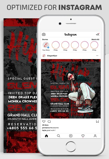 Black Elegant Hip Hop Instagram Premium Social Media Template PSD | by ...