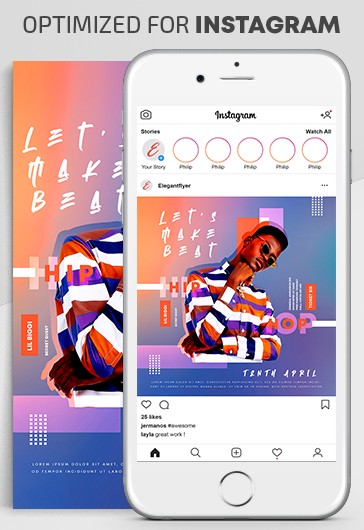 Hip-Hop Party - Instagram Stories Template in PSD + Post Templates ...