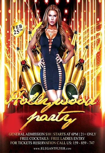 Hollywood Party Flyer